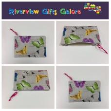 Zip Clutch / Purse / Bag / Pouch - Multi-Coloured Butterflies